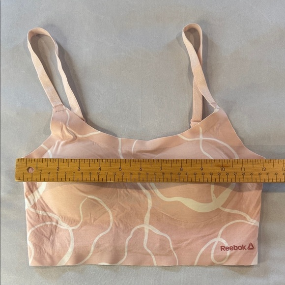 Reebok Bralette Women's Peach and Cream Seamless Stay-Put Bra Size S - Picture 6 of 7